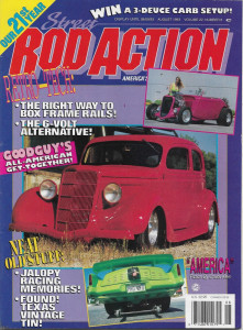 STREET ROD ACTION 1993 AUG - RETRO TECH, BOX FRAME RAILS, 6-VOLT ALTERNATIVE